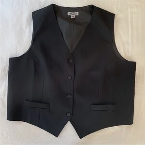EDWARDS mens XL black 4 button vest Classic pockets machine wash polyester.